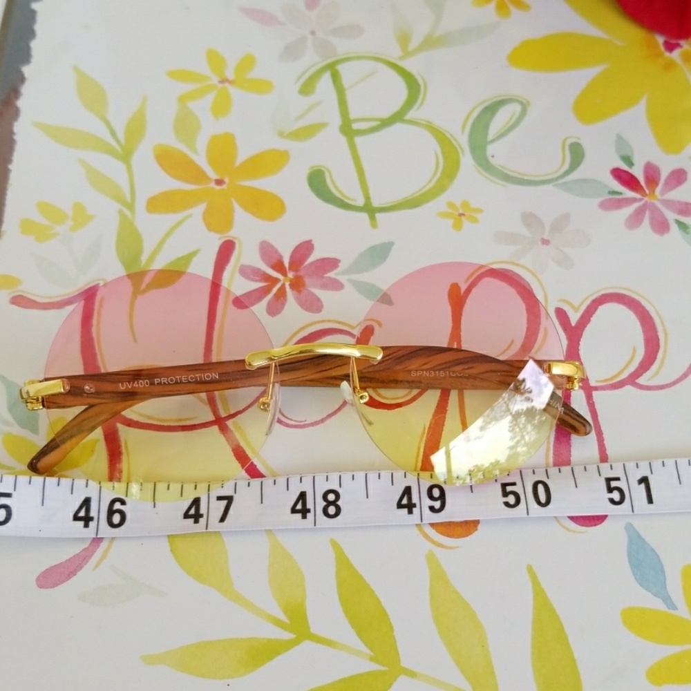 Men Women No Frame Round Sunglasses Shades UV400 - Picture 6 of 8